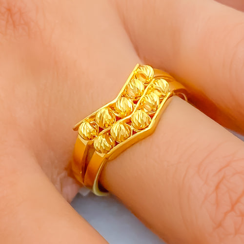 Trendy Delightful 22k Gold V Shaped Ring