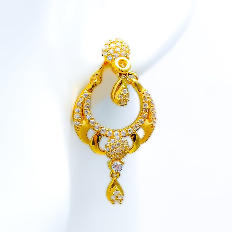 elevated-trendy-22k-gold-cz-hanging-earrings