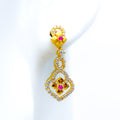 refined-attractive-22k-gold-cz-hanging-earrings