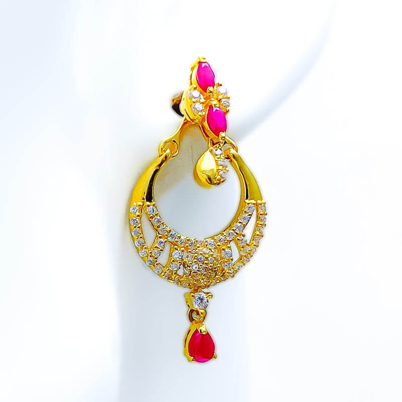 opulent-dainty-22k-gold-cz-hanging-earrings