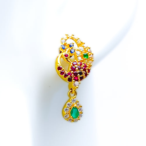 exquisite-charming-22k-gold-cz-hanging-earrings