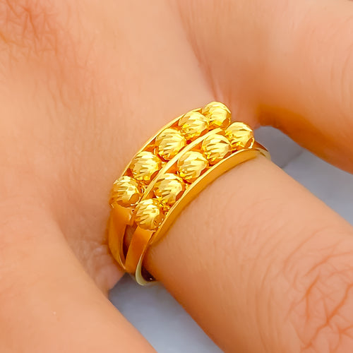 Captivating Dual Row 22k Gold Ring