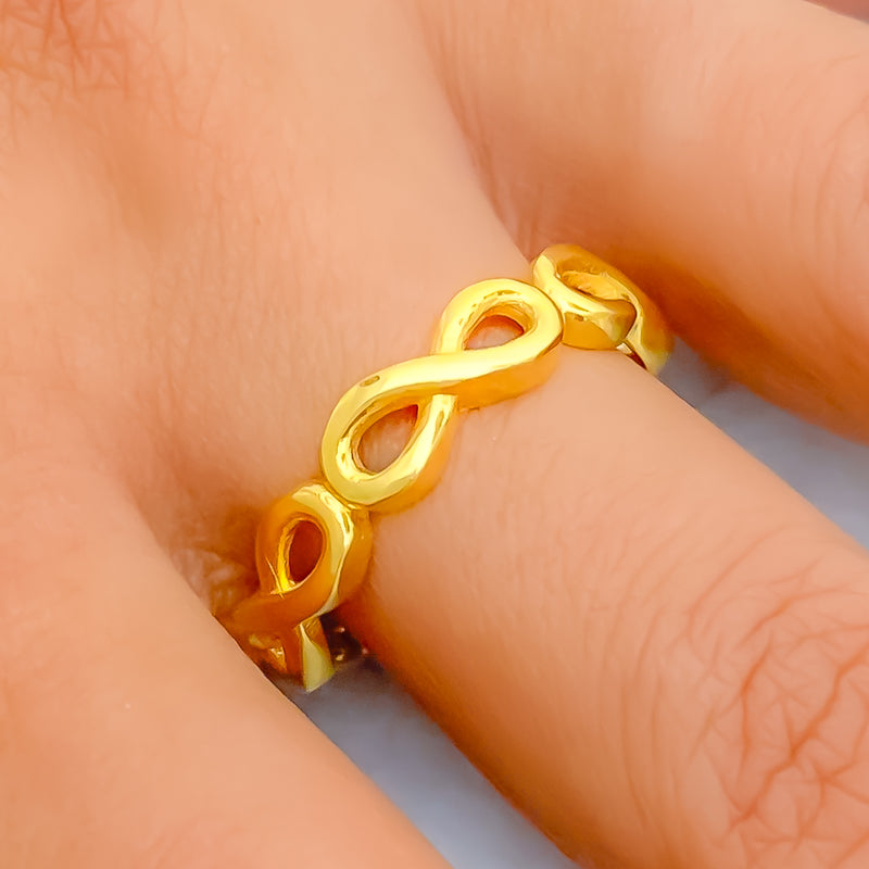 Minimalist Sculptural 22k Gold Infinity Ring