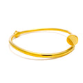 Trendy Tasteful 21K Gold Nail Bangle Bracelet
