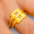 Modern Elongated 22k Gold Fancy Ring