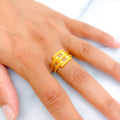 Modern Elongated 22k Gold Fancy Ring