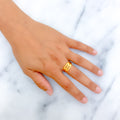 Opulent Dapper 22k Gold Stately Ring