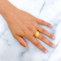 Distinct Glowing 22k Gold Asymmetrical Ring