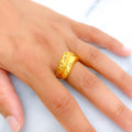 Distinct Glowing 22k Gold Asymmetrical Ring