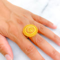 Impressive Eclectic Beaded 22k Gold Statement Ring