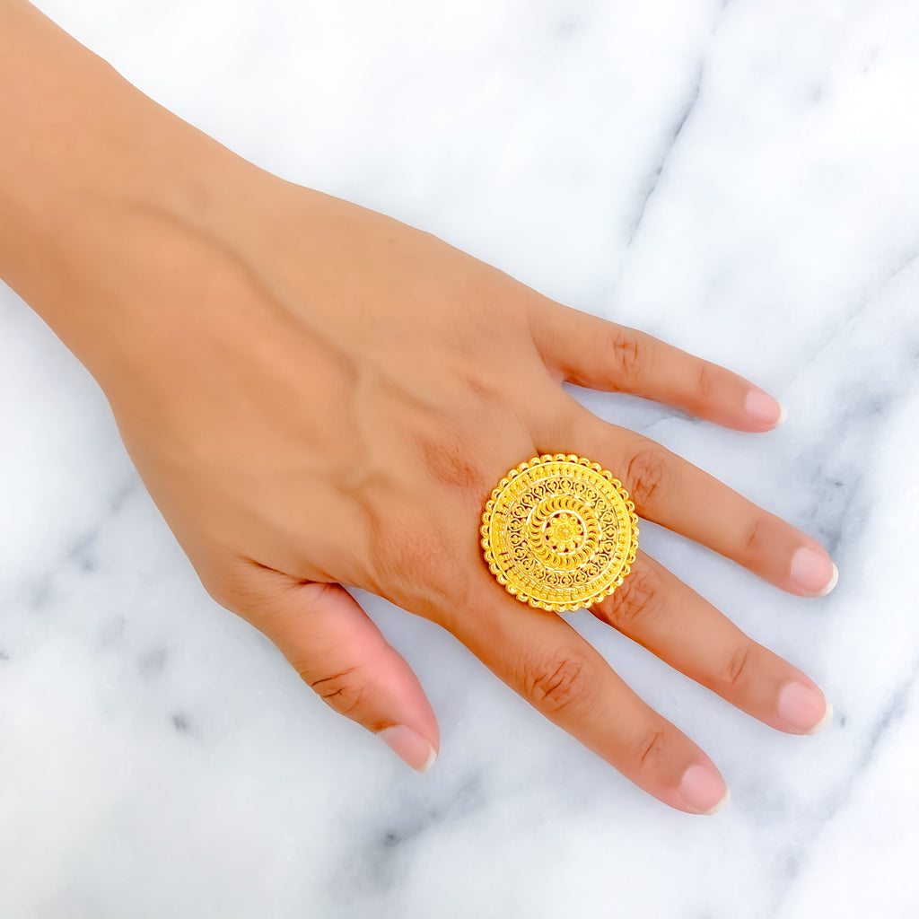 Refined Signature 22k Gold Statement Ring – Andaaz Jewelers