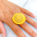 Royal Lustrous 22k Gold Beaded Statement Ring