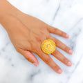 Graceful Contemporary Domed 22k Gold Statement Ring