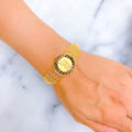 Luscious Luxurious 21K Gold Cameo Flexi Bangle Bracelet