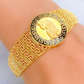 Luscious Luxurious 21K Gold Cameo Flexi Bangle Bracelet