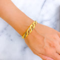 Classic Alternating Curve 21K Gold Flexi Bangle Bracelet