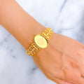 Glistening Tapered Oval 21K Gold Flexi Bangle Bracelet