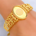 Glistening Tapered Oval 21K Gold Flexi Bangle Bracelet