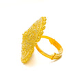 Elegant Floral Cluster 22k Gold Statement Ring 
