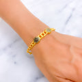 Distinct Modish Floral 21K Gold Flexi Bangle Bracelet