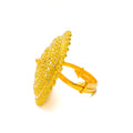 Glimmering Floral 22k Gold Round Statement Ring 