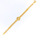 Bold Open Flower 21k Gold Bracelet 