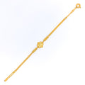 Trendy Opulent 21k Gold Flower Bracelet