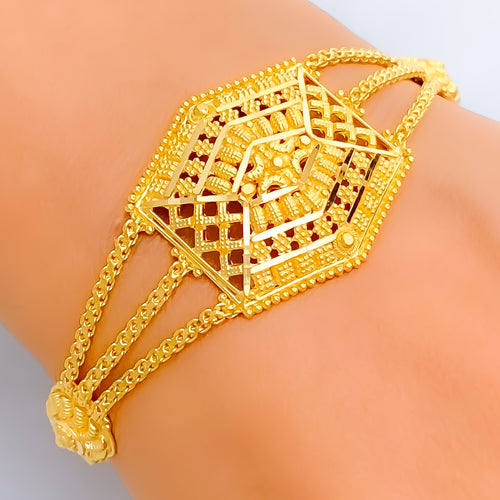 Opulent Adorned 22k Gold Bracelet