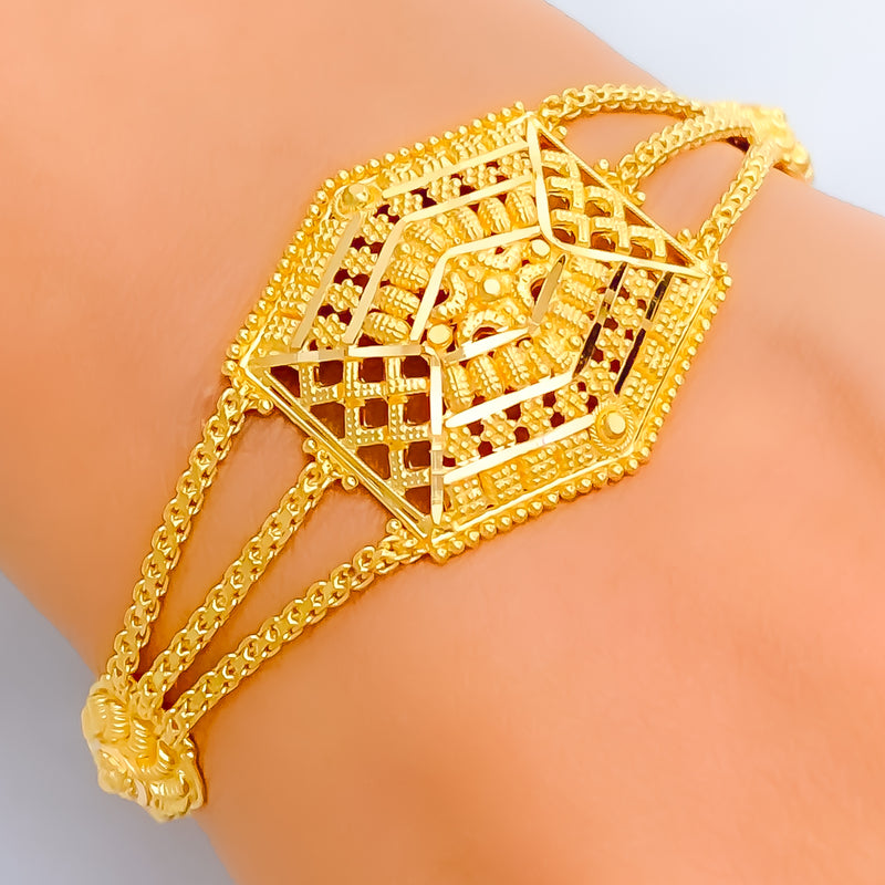 Opulent Adorned 22k Gold Bracelet