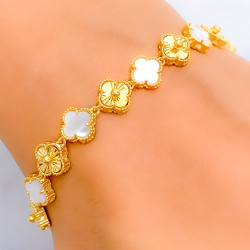 Fancy Two-Tone 21k Gold Bracelet