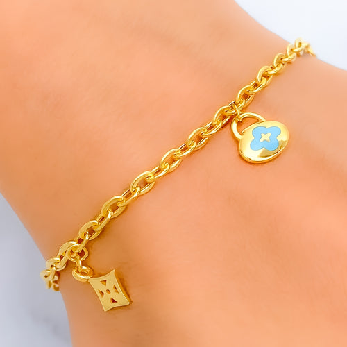 Lovely Dressy 21k Charm Bracelet