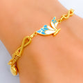 Gorgeous Enamel 21k Gold Bracelet