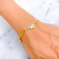 Gorgeous Enamel 21k Gold Bracelet