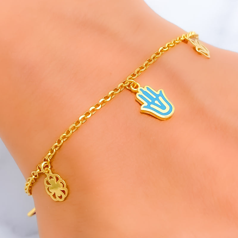 Unique Charm 21k Fancy Bracelet