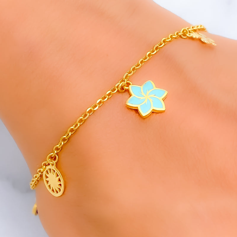 Fancy Butterfly 21k Charm Bracelet