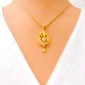 charming-delightful-22k-gold-cz-pendant-set
