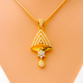 lovely-shimmering-22k-gold-cz-pendant-set