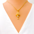 lovely-shimmering-22k-gold-cz-pendant-set