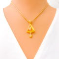 stunning-graceful-22k-gold-cz-pendant-set