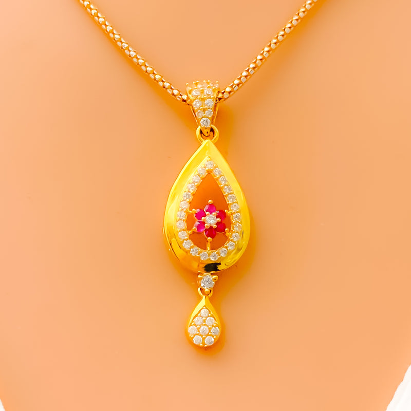 dressy-artistic-22k-gold-cz-pendant-set