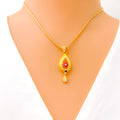 dressy-artistic-22k-gold-cz-pendant-set