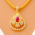 Shimmering Luminous 22k Gold CZ Pendant