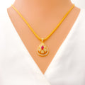 Shimmering Luminous 22k Gold CZ Pendant