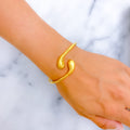 Glossy Glowing 21k Gold Open Bangle Bracelet