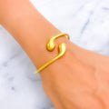 Glossy Glowing 21k Gold Open Bangle Bracelet