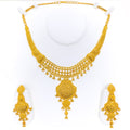 Rich Tasseled Floral 22k Gold Necklace Set