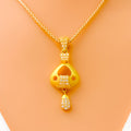 stylish-fashionable-22k-gold-cz-pendant-set