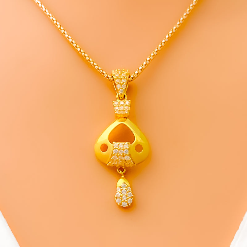 stylish-fashionable-22k-gold-cz-pendant-set