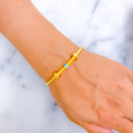 Classic Alluring 21k Gold Striped Bangle Bracelet