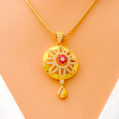 regal-exquisite-22k-gold-cz-pendant-set